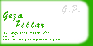 geza pillar business card